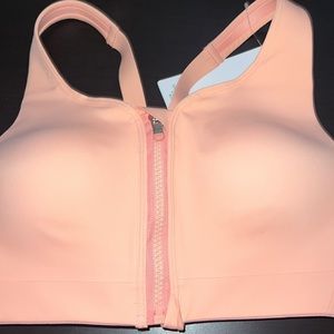 Pink Athleta Zip-up High Support Sports Bra (Built-in Padding)